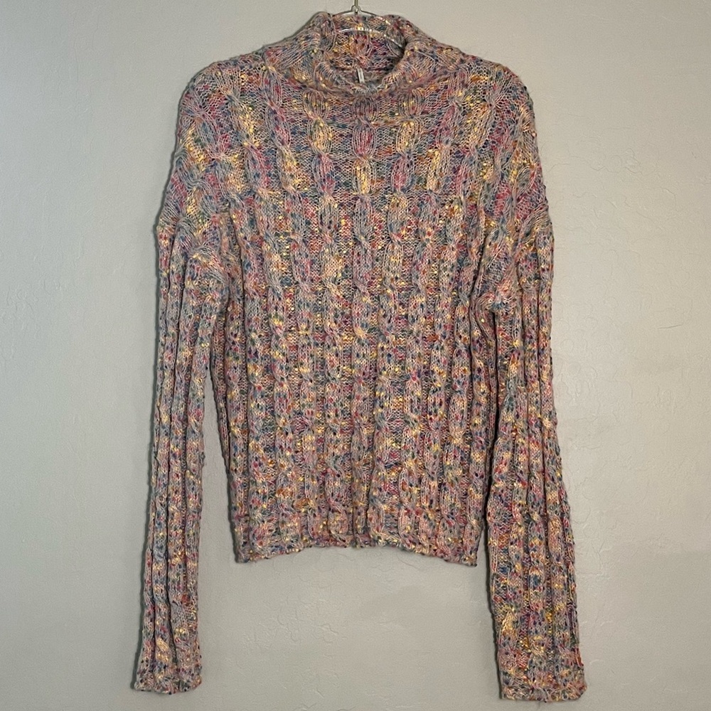 Hello Nite Rainbow Knit Sweater NWOT